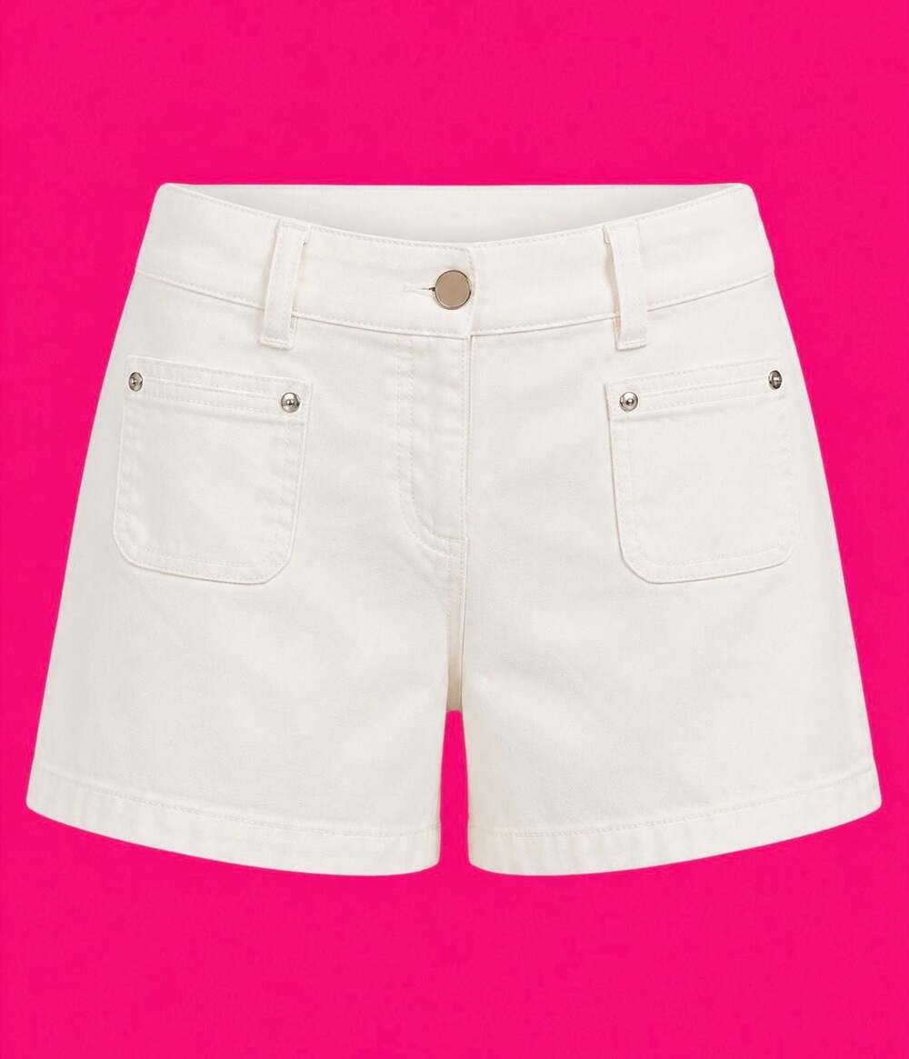 Ann Taylor Women's White Cotton Utility Cargo Style Shorts Size 6